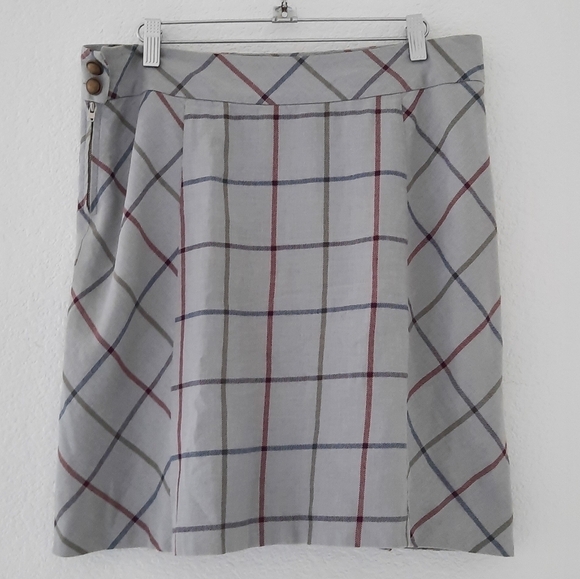 Anthropologie Edme & Esyllte Plaid A-Line Skirt 12P - Picture 3 of 6